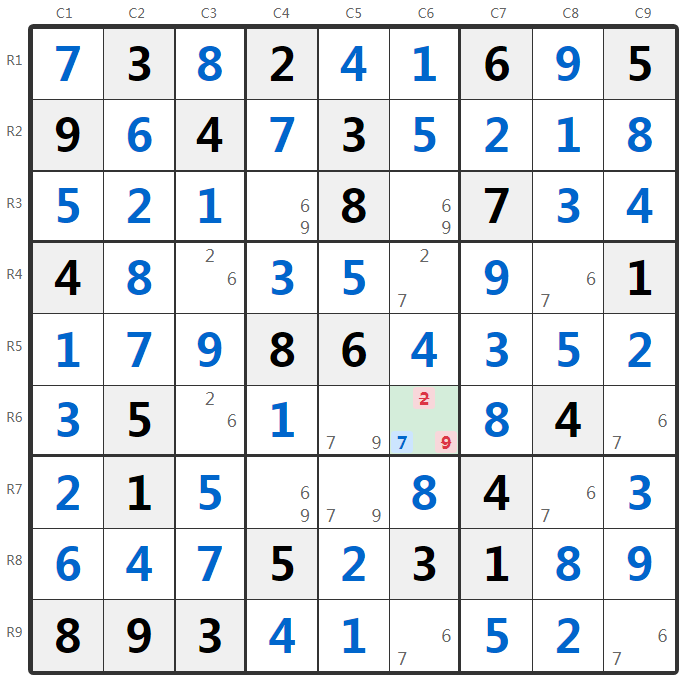 Sudoku BUG Technique Example