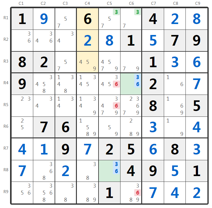 Sudoku Chute Remote Pairs Example - Vertical Tower